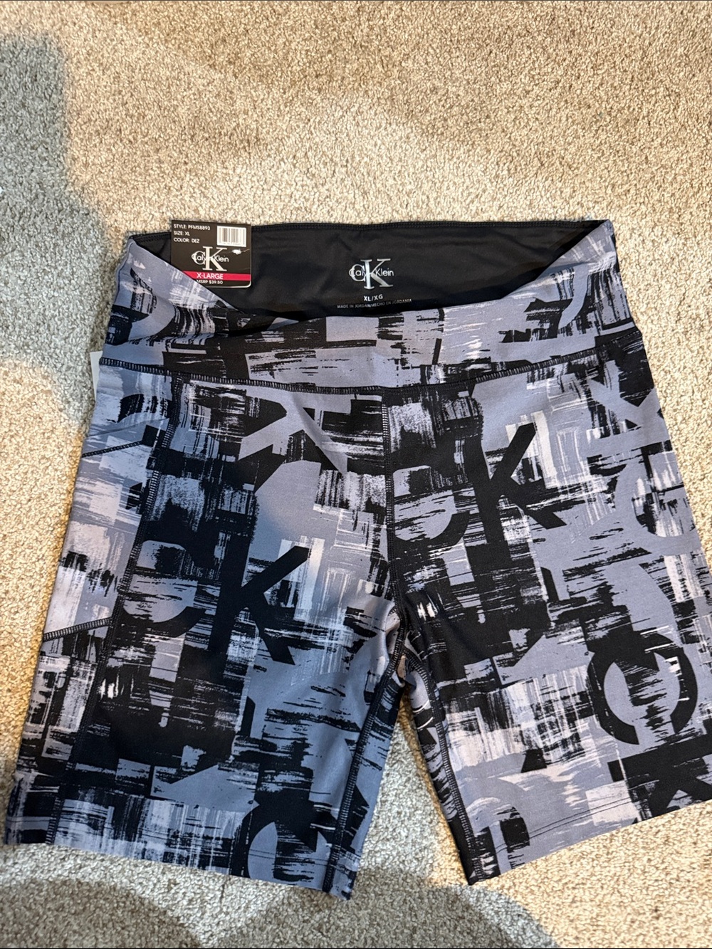 Calvin Klein Men’s Gray & Black Graphic Athletic Shorts